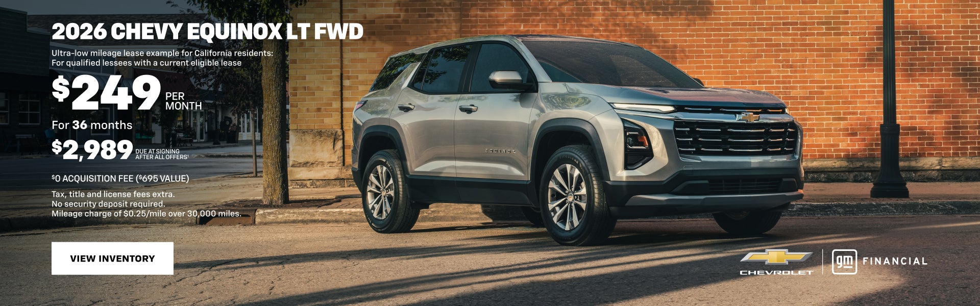 2026 Chevy Equinox LT FWD. Ultra-low mileage lease example for California residents: For qualifie...